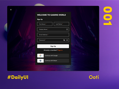 Daily UI - Sign Up dailyui design graphic design signup ui