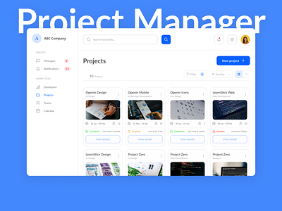 Project Manager Design minimal design project manager ui