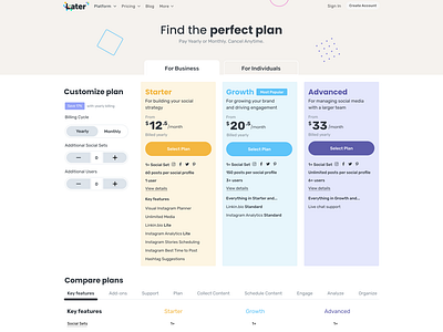 Pricing page redesign