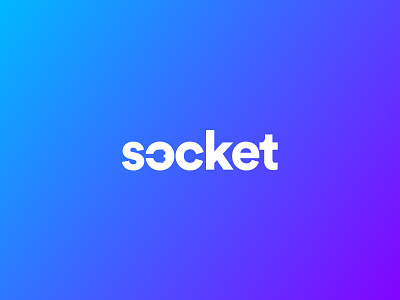 Socket App Logo gradient identity logo design minimal socket socket app tech logo word mark