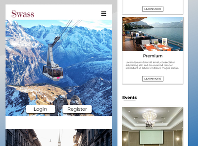 Swass Mobile App Design app app design booking design hotel swass swass web design switzerland tourism ui web website