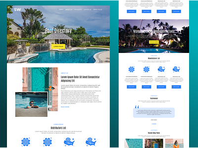 Swimming Pool Website's Web Design design swimming pool swimming pool web design swimming pool website uiux uiux design web web design website