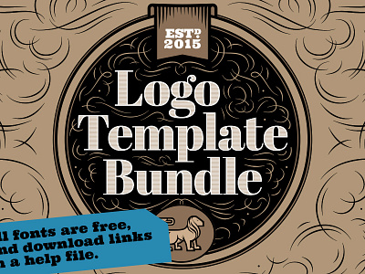 Logo Template Bundle badges bundle collection elegant illustrator logo logos professional round template vintage