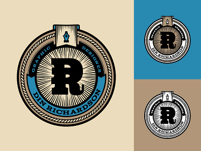 DinRichardson (Logo Template Bundle) badges bundle collection logo logos round template