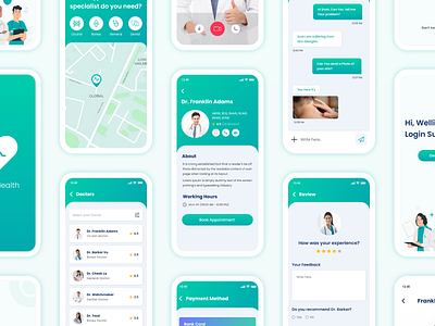 Global Health App attractive design coronavirus covid dental doctor healthapp healthcare hospital medical mobile app physician surgery