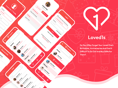 Loved1s anniversary app app design beautiful gifts birthdates dailyui dating design door steps friends gift gifts graphic design send a gift sends gift sendsgift ui ux wedding xd