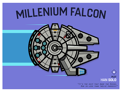 Millenium Falcon bungie illustration skywalker spaceship starwars