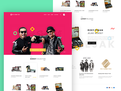Beli Album Fisik - Music Album Store Website Redesign Concept branding concept landing page minimalism music re-branding re-design red strore ui ux