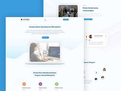 Course and Bootcamp Workshop Company - Landing Page Concept blue bootcamp branding courses landing page ui web design website