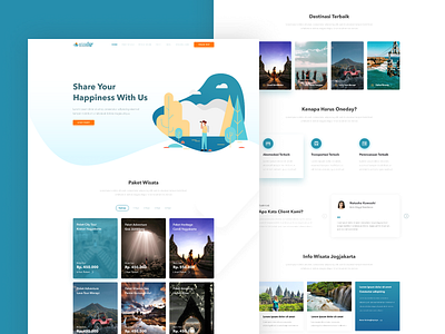 Oneday Tour and Travel Agency Website Design Concept blue branding concept design illustration inspiration landing landing page landing page design travel travel agency travel app traveling ui ux web design website