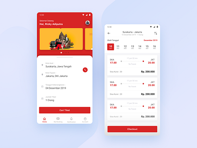 Bus Ticket Booking Mobile Apps - UI Concept