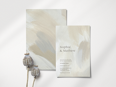 Wedding invitation design in acrylic abstract acrylic art artistic background card design drawing drawn elegant hand invitation modern neutral painted painting soft texture unique wedding