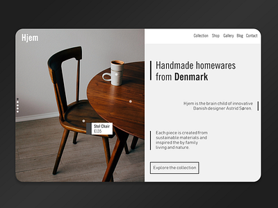 Furniture landing page exploration design typography ui ux web website