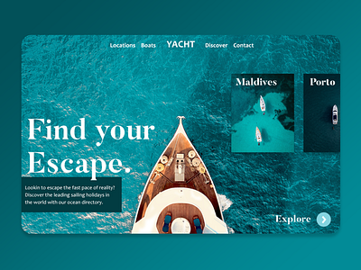 Yacht platform landing page branding design lettering minimal typography ui ux web website