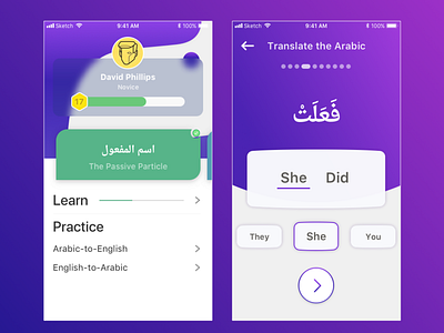 Arabic Morphology App Concept app application arabic collection view ios mobile picker view uiux