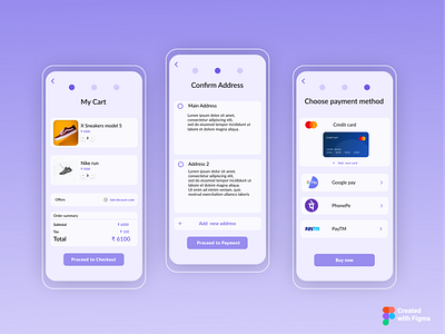 Checkout page for e-commerce app app branding dailyui design graphic design ui ux