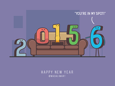 Hello and Happy New Year debut first shot humor illustration new year tbbt vector