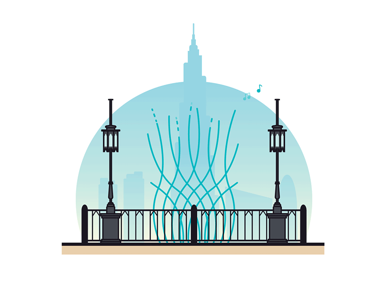 Dubai Fountain Animated by Mythical Studio on Dribbble