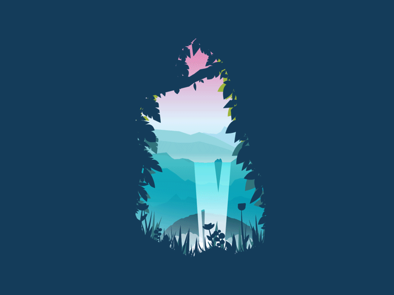 Explore The World 4 - Animated adventure animated animation explore flat forest illustration mountains trees vector waterfall