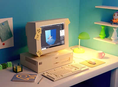 Low Poly Computer 3d blender comic computer cycles low poly