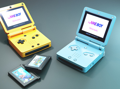 GAMEBOY ADVANCE 3dblender cycles gameboy low poly render