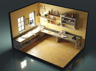 COOKING SIMULATOR 3d blender cooking cooking simulator game isometric low poly render