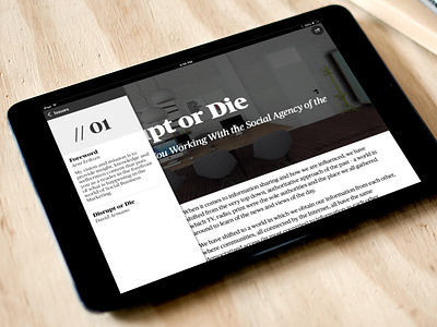 Rethink Magazine (with article menu) app ios magazine typeengine typography