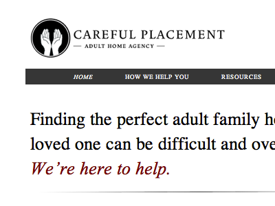 Careful Placement Website bw simple typography website