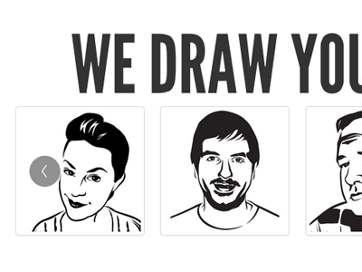 We Draw Your Face bold bw illustration simple website