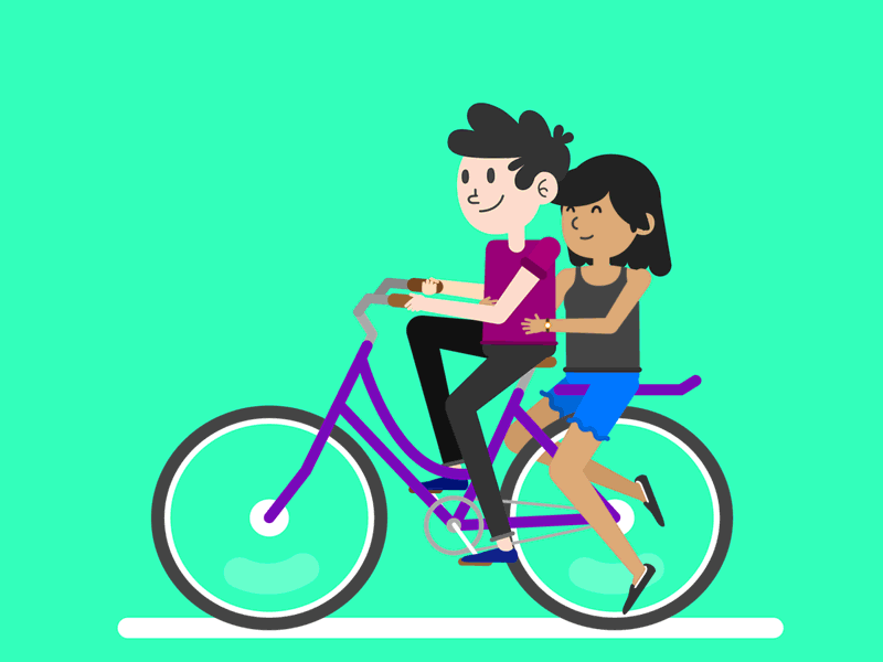 Cycling with her <3 ae animation bike biking character cycling day girl loop valentines vector