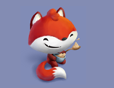 The Little Fox animal cartoon character character design digital illustration digital painting fox illustration kawaii photoshop texture wildlife