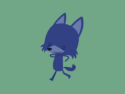 Wolf pup flat mascot vector wolf