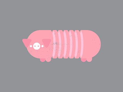 Slices of life icon minimal pig pork sausage vector