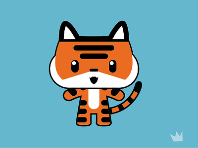 Tiger cat feline kawaii mascot tiger vector
