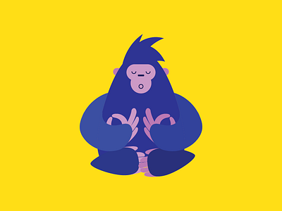 Gorilloooohm bliss color gorilla meditation mindfulness peace vector yoga zen