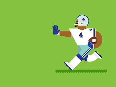 Dak cowboy dallas flat football quarterback vector