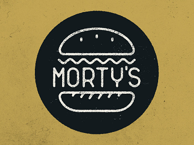 Morty's / Gritty brand bun burger distressed gritty lettuce logo mark modern monoline type typography