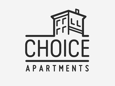 Concept apartment apartments building concept identity logo monoweight rounded