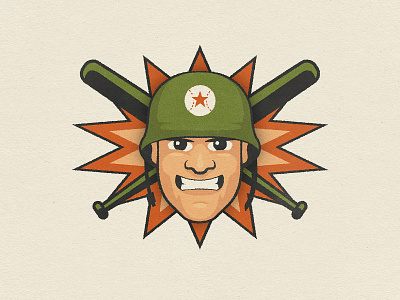 Baseball mascot baseball brigade illustration mascot soldier