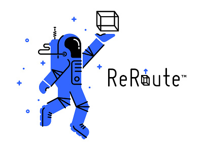 ReRoute logo astronaught spaceman stars