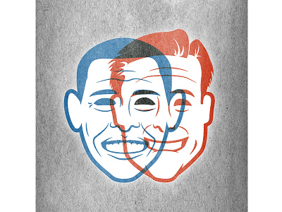Obamney art illustration liberty logo obama political printed romney satire tshirt