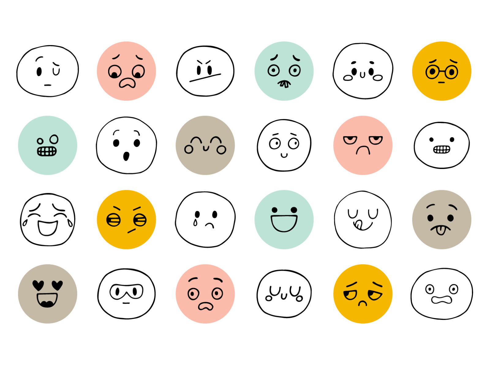 Smiley faces. Emoji by Helen Sko on Dribbble