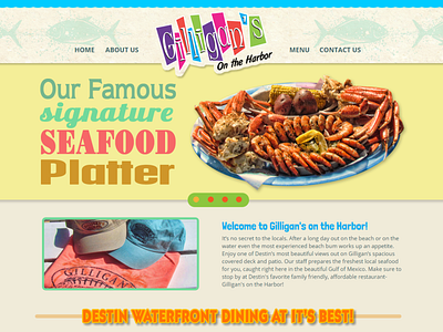 Gilligans Seafood Restaurant Website graphic design illustration logo typography web design