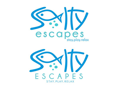 Salty Escapes Logo graphic design illustration logo typography