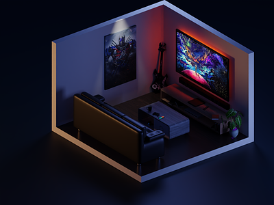 Isolated Room 3d graphic design