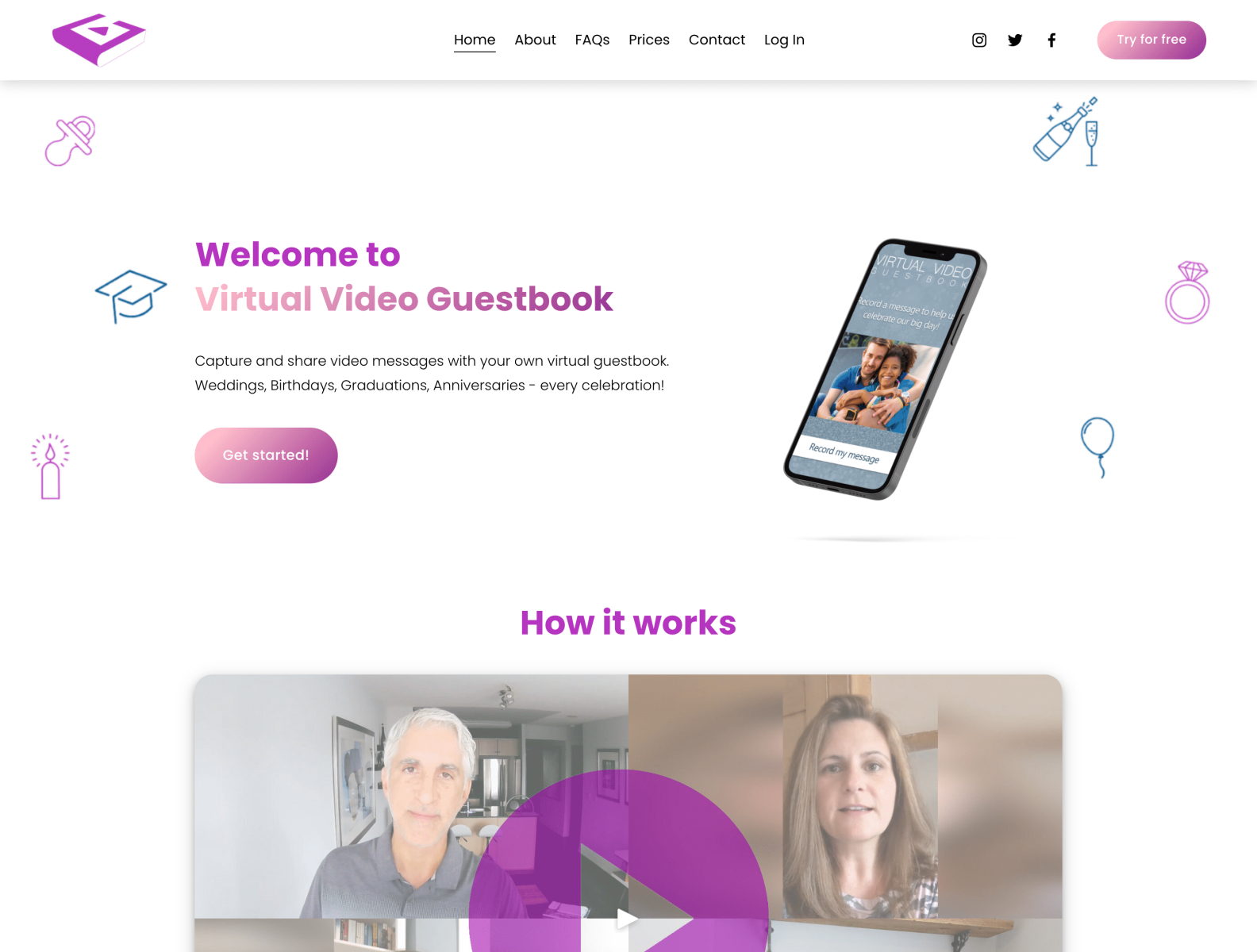 Virtual Video Guestbook | Squarespace Web Design by Sam Crawford ...