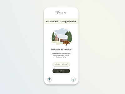 Venuoo App - UX Welcome screen