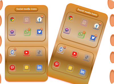 Social Media Icons 100dayschallenge app branding dailyui design icons illustration logo typography ui ux vector