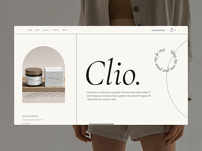 CLIO beauty card design eco fashion flat minimalistic shop ui ux