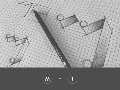 M + 1 Concept concept construction drawing grid logo mediaone sketch